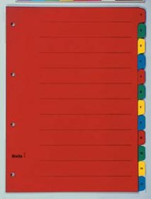 Biella Kartonregister A4 240gr 1-12 mit Indexdruck