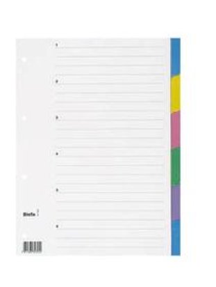 Biella Kartonregister A4 200gr 6-teilig mit Indexblatt