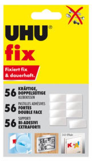 Uhu Klebekissen Fix Pads doppelseitig 18x12mm à 56 Stück