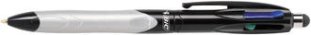 Bic Vierfarbenkugelschreiber Grip Stylus silber / schwarz