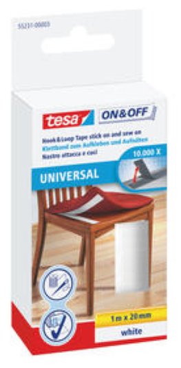 Tesa on&off Klettband Universal 1mx20mm