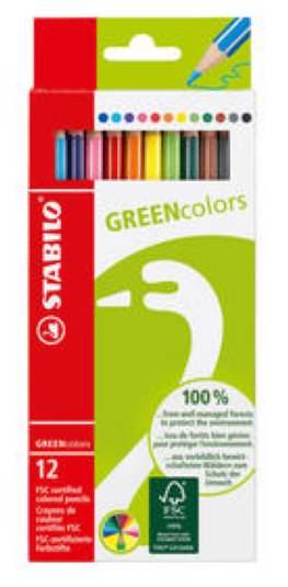 Stabilo Farbstifte Grenncolors 12 Farben in Kartonschachtel