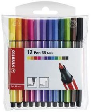 Stabilo Faserschreiber Pen 68 1mm Mini 12er Etui