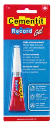 Cementit Sekundenkleber Record gel Tube (Kanüle) 3g