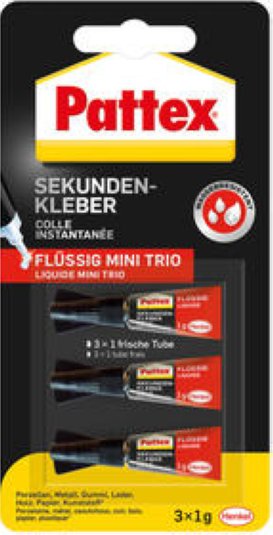 Pattex Sekundenkleber Mini Trio flüssig 3 Tuben à 1g
