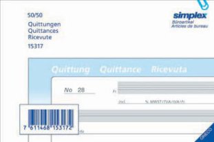 Simplex Oneco Quittungen A6 quer 50x2 d/f/i