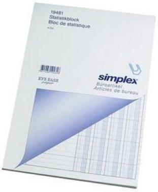 Simplex Statistikblock A4 4Kolonnen 50 Blatt