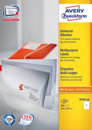 Avery Zweckform Etiketten 210x297mm à 100