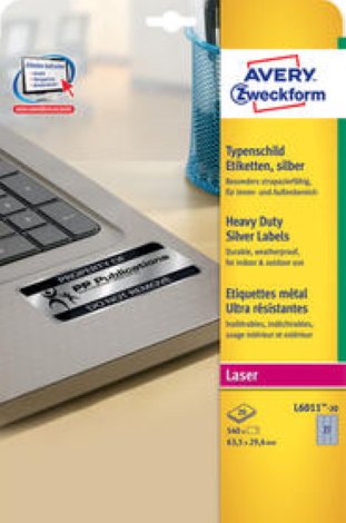 Avery Zweckform Typenschild-Etiketten 63.5x29.6mm à 20