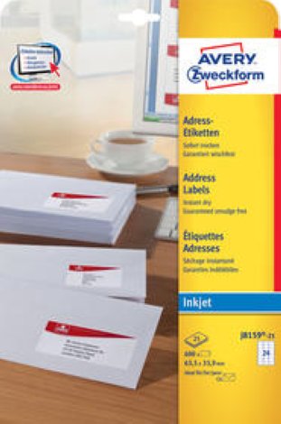 Avery Zweckform Adressetiketten 63.5x33.9mm à 25