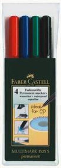 Faber-Castell CD-Marker permanent F 4er Etui