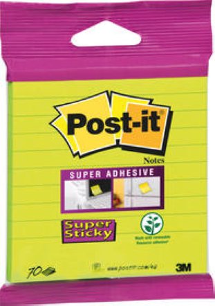 Post-it SuperSticky Haftnotizen 100x100mm liniert