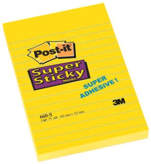 Post-it SuperSticky Haftnotizen 102x152mm liniert