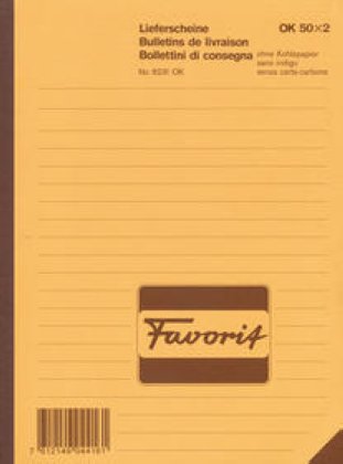 Favorit Lieferscheine A5 50x2 Ok d/f/i