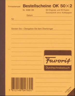 Favorit Bestellscheine A6 50x2 OK deutsch