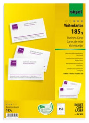 Sigel Visitenkarten MP 85x55mm 185gr à 150