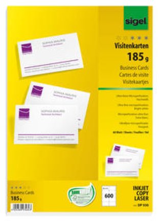 Sigel Visitenkarten MP 85x55mm 185gr à 600