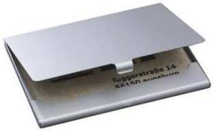 Sigel Visitenkartenetui Alu 91x58mm für 10 Karten