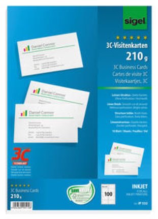 Sigel Visitenkarten 3C 85x55mm 210gr à 100