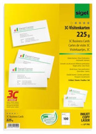 Sigel Visitenkarten 3C 85x55mm 225gr à 100