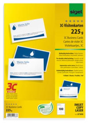 Sigel Visitenkarten 3C 85x55mm 225gr à 100