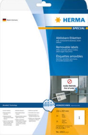 Herma Etiketten wiederablösbar 210x297mm à 25