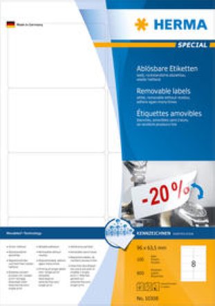 Herma Etiketten wiederablösbar 96x63.5mm à 100