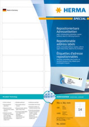 Herma Adressetiketten wiederablösbar 99.1x38.1mm à 100