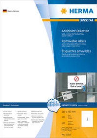 Herma Etiketten wiederablösbar 210x297mm à 100