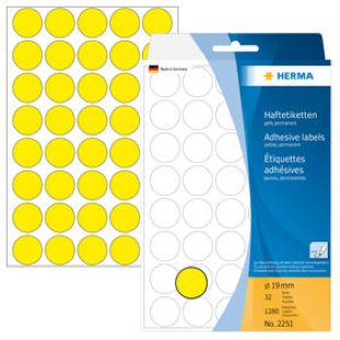 Herma Haftetiketten stark haftend rund 19mm à 32