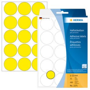 Herma Haftetiketten stark haftend rund 32mm à 32