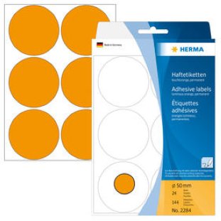 Herma Haftetiketten stark haftend rund 50mm à 24 Blatt