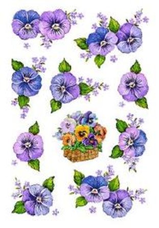 Herma Schmucketiketten Stiefmütterchen Blumen à 3