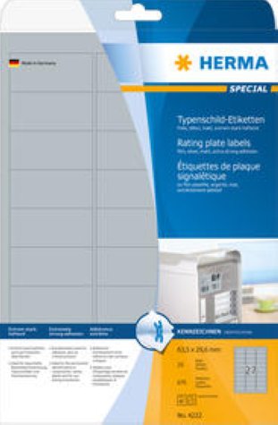 Herma Typenschild-Etiketten 63.5x29.6mm à 25