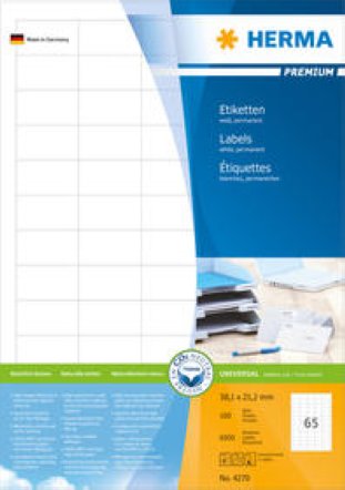 Herma Premium Etiketten 38.1x21.2mm à 100