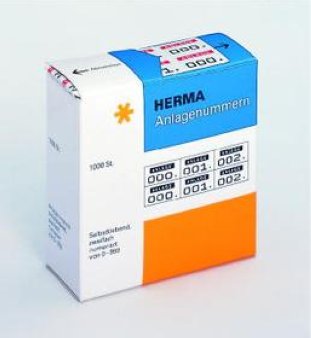 Herma Anlagenummern 0-999 15x22mm à 1000