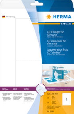 Herma Einleger für CD / DVD 121x242mm à 25