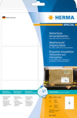 Herma Etiketten strapazierfähig wetterfest 99.1x93.1mm à 25