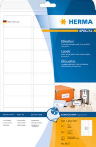 Herma Etiketten InkPrint 63.5x25.4mm à 25