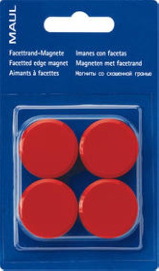 Maul Rundmagnete 30mm à 4 Stück rot