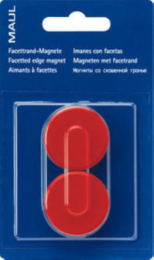 Maul Kraftmagnete 34mm à 2 Stück rot