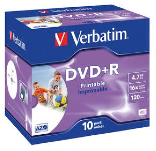 Verbatim DVD+R 4.7GB/16x10er Spindel Jewel Case Pri