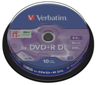 Verbatim DVD+R 8x 8.5GB Matt Silver Double Layer