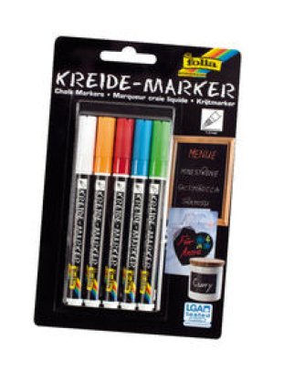 Folia Kreide-Marker 1-2mm 5er Set nicht nachfüllbar