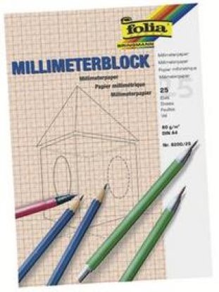 Folia Millimeterpapier Block A4 80g mit 1mm-Einteilung