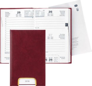 Biella Geschäftsagenda Disponent 2016 1T/1S weinrot