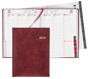Biella Geschäftsagenda Orario 2016 1W/2S weinrot