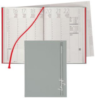 Biella Geschäftsagenda Longatti 1W/2S 15x20cm grau