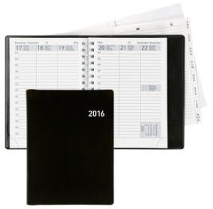 Biella Taschenagenda Rex 1W/2S schwarz Wire-O