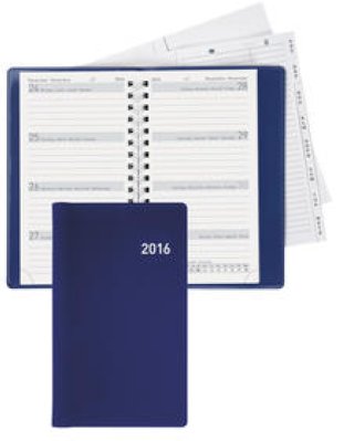 Biella Taschenagenda Bruxelles 1W/2S blau Wire-O